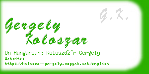 gergely koloszar business card